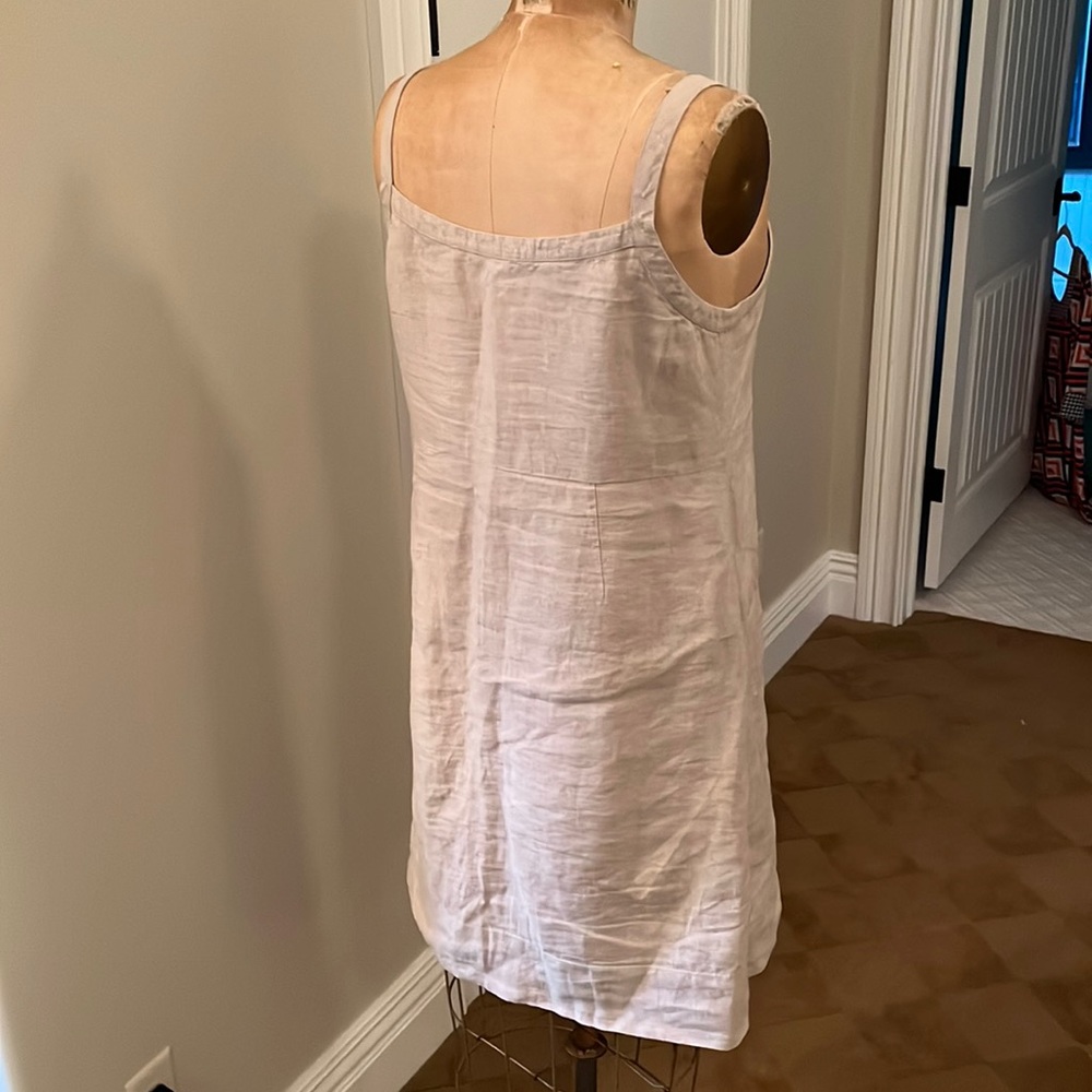 Eileen Fisher linen dress with sweater